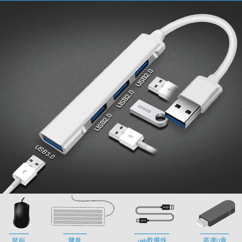 Computer USB 3.0 Type-C HUB Expander Docking Station 4-in-1 Hub Factory Hot Selling Cross-Border