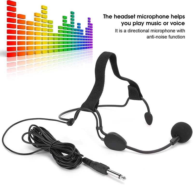 6.5mm dynamic headset microphone, live streaming over-ear microphone, amplifier, speaker, pull case with 5-meter cable
