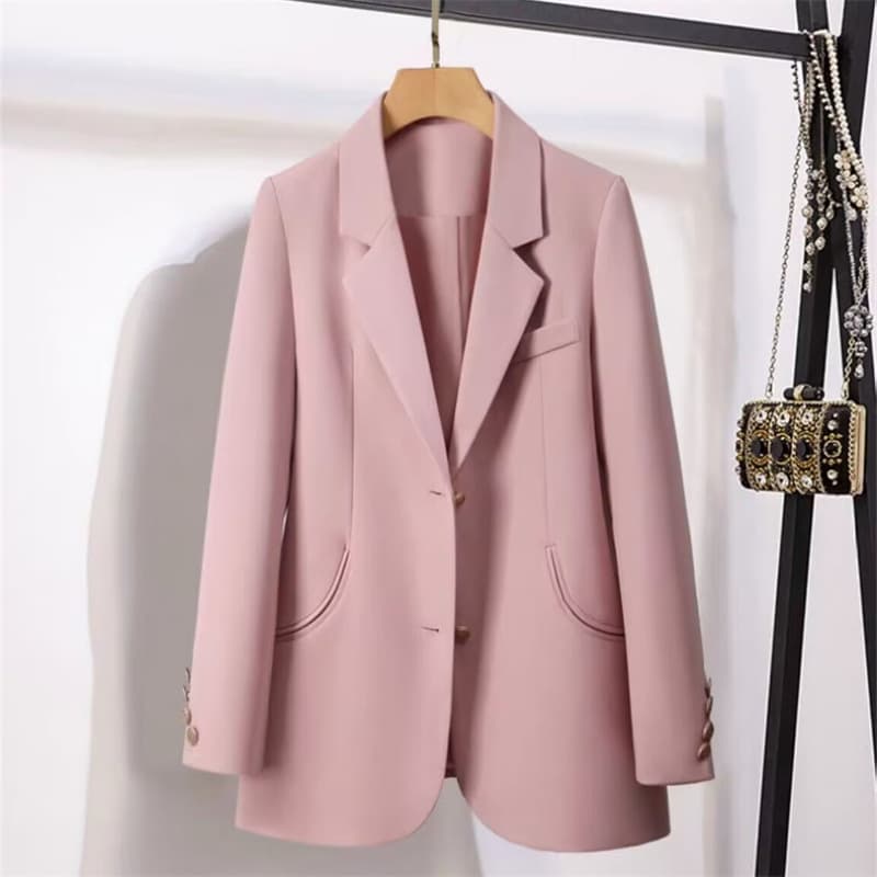 Pink Blazer for Women Spring Autumn Korean Style 2026 New Trendy Casual Design Sense Niche Suit Jacket