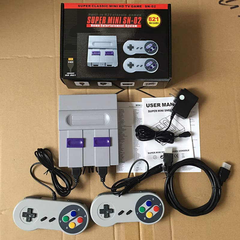 821 high-definition game machine SUPER MINI 8-bit home SNES MINI red and white machine built-in 821 games