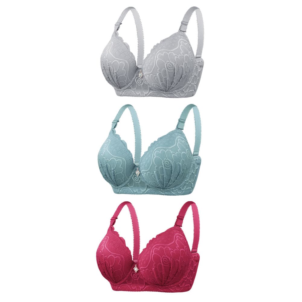 3-pack cross-border large size large cup bra D cup mother's underwear women's underwire push-up thin bra bra wholesale