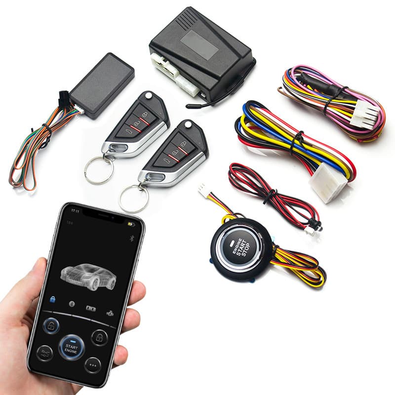 Car 12V Modified One-Button Start Remote Control Car Mobile Phone Bluetooth App Remote Start One-Way Anti-Theft Alarm
