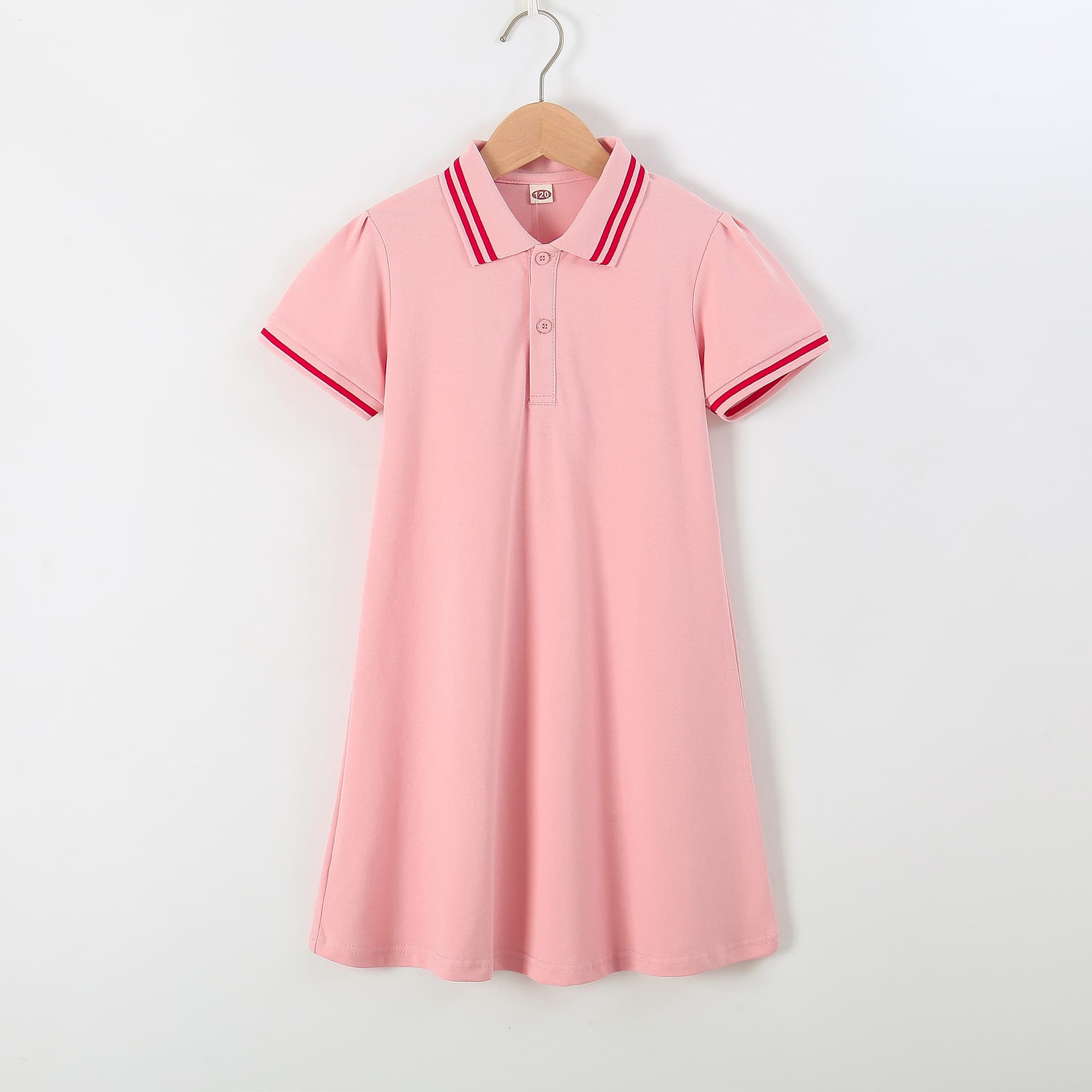 2025 Solid Color Girls Dress Summer 100% Cotton High Quality Dress Korean Style Ins Elastic Kids Wear