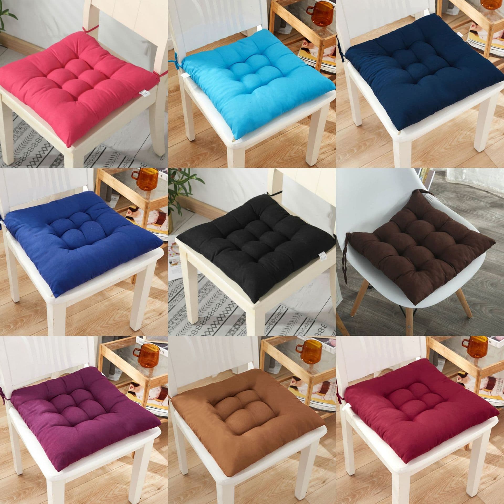 Solid Color Cushion Wholesale Brushed Thickened Dining Chair Pad Office Computer Chair Pad Student Seat Cushion Tatami Floor Cushion