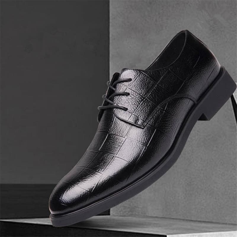 Men's Leather Dress Shoes Business Formal Casual Soft Sole Versatile Height-Increasing Pointed Toe Wedding Shoes Wholesale