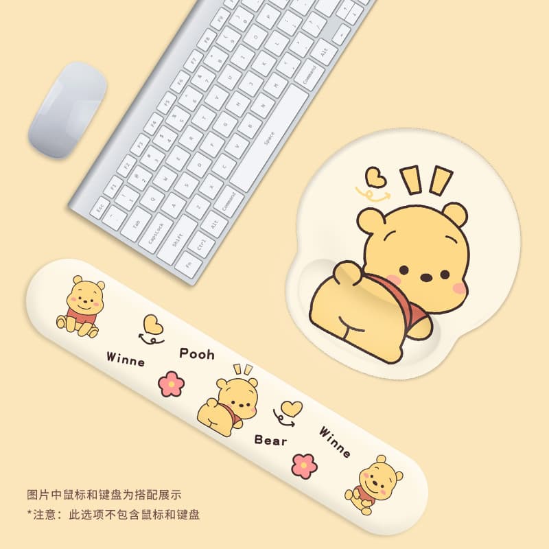 Wrist Mouse Pad Winnie the Pooh Cute Girls Office Rubber Comfortable Pad Office Palm Rest Computer Keyboard Rest