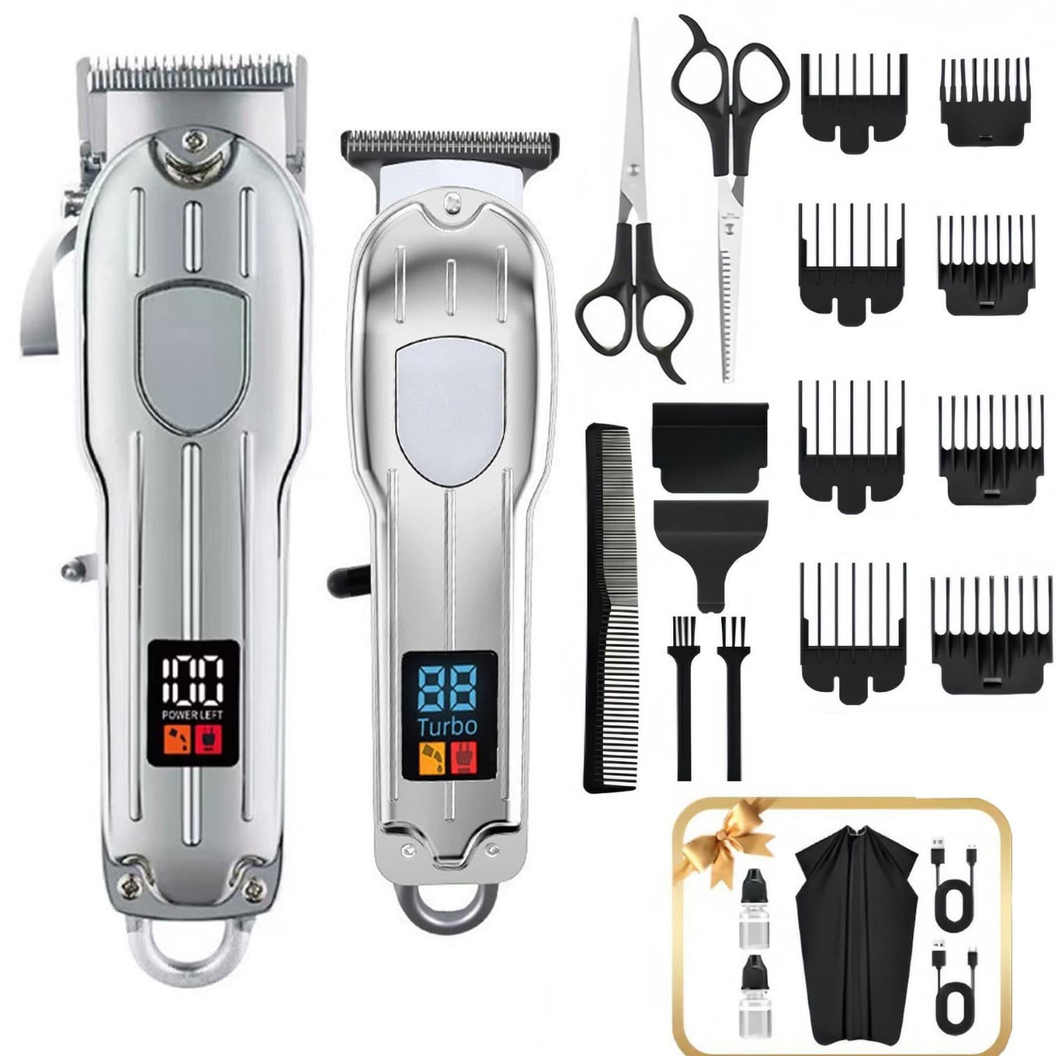 Bestselling Cross-Border Digital Display Multifunctional Electric Hair Clipper, Barber Shop Special Engraving Haircut Trimmer, Shaver, Electric Clipper