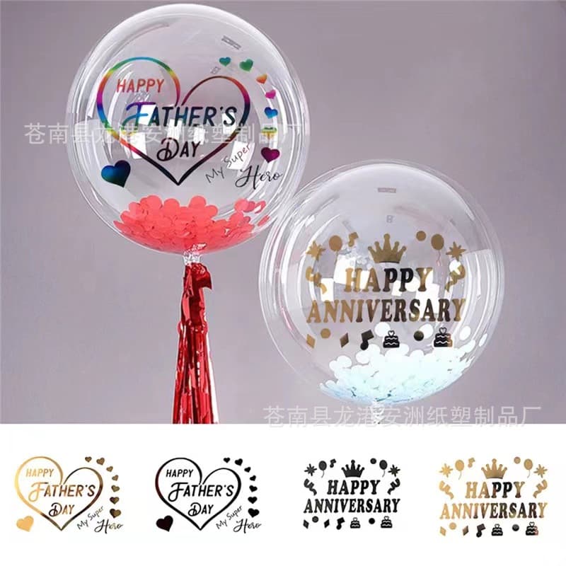 DIY Colorful Father's Day Mother's Day Bobo Ball Balloon Stickers Bobo Ball Stickers Transparent Balloon Stickers