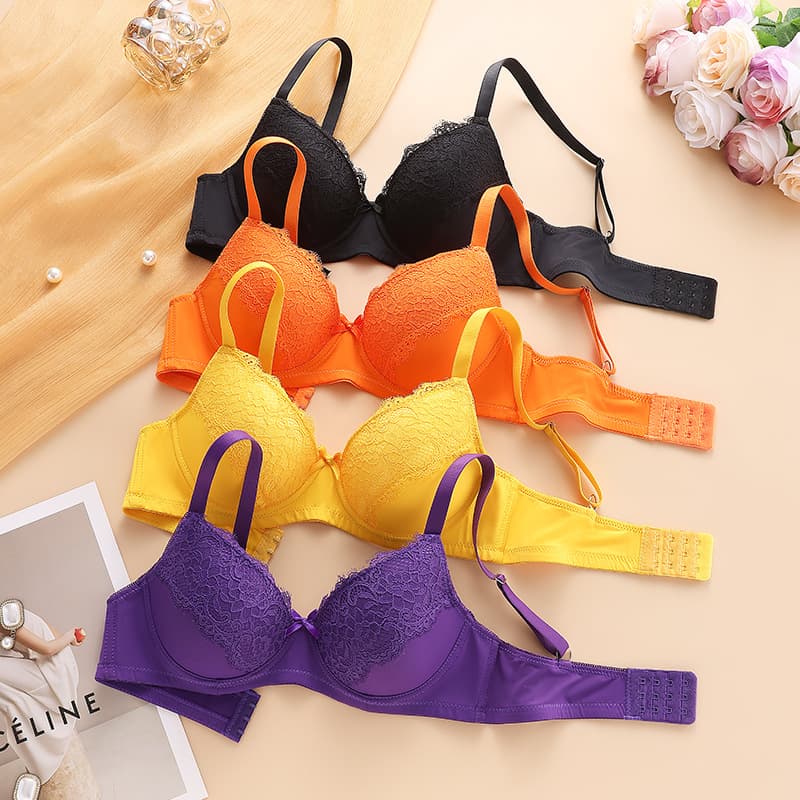 Amazon Cross-border Lace Women's Bra Breathable Push-up Adjustable French Lace Bra