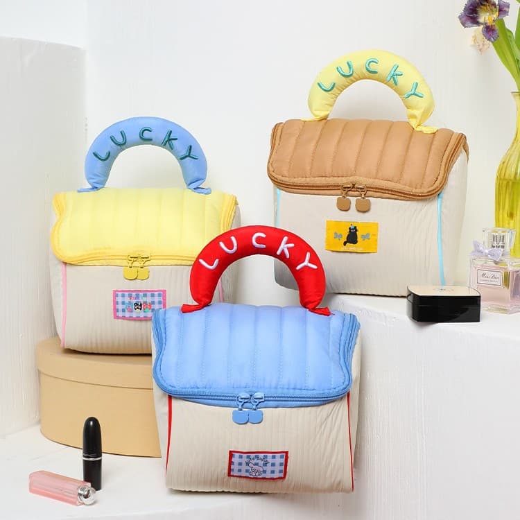 Cute House Cosmetic Bag Large Capacity High-Looking Female Portable Travel Toiletries and Skin Care Products Portable Partitioned Storage Bag