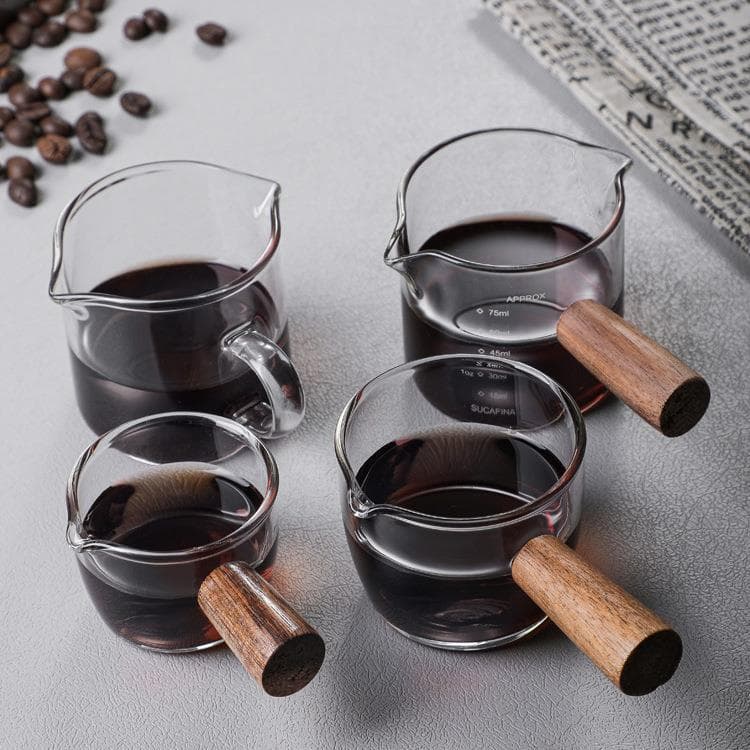 Italian glass milk cup espresso mini milk pot latte cup double mouth small milk cup cafe utensils