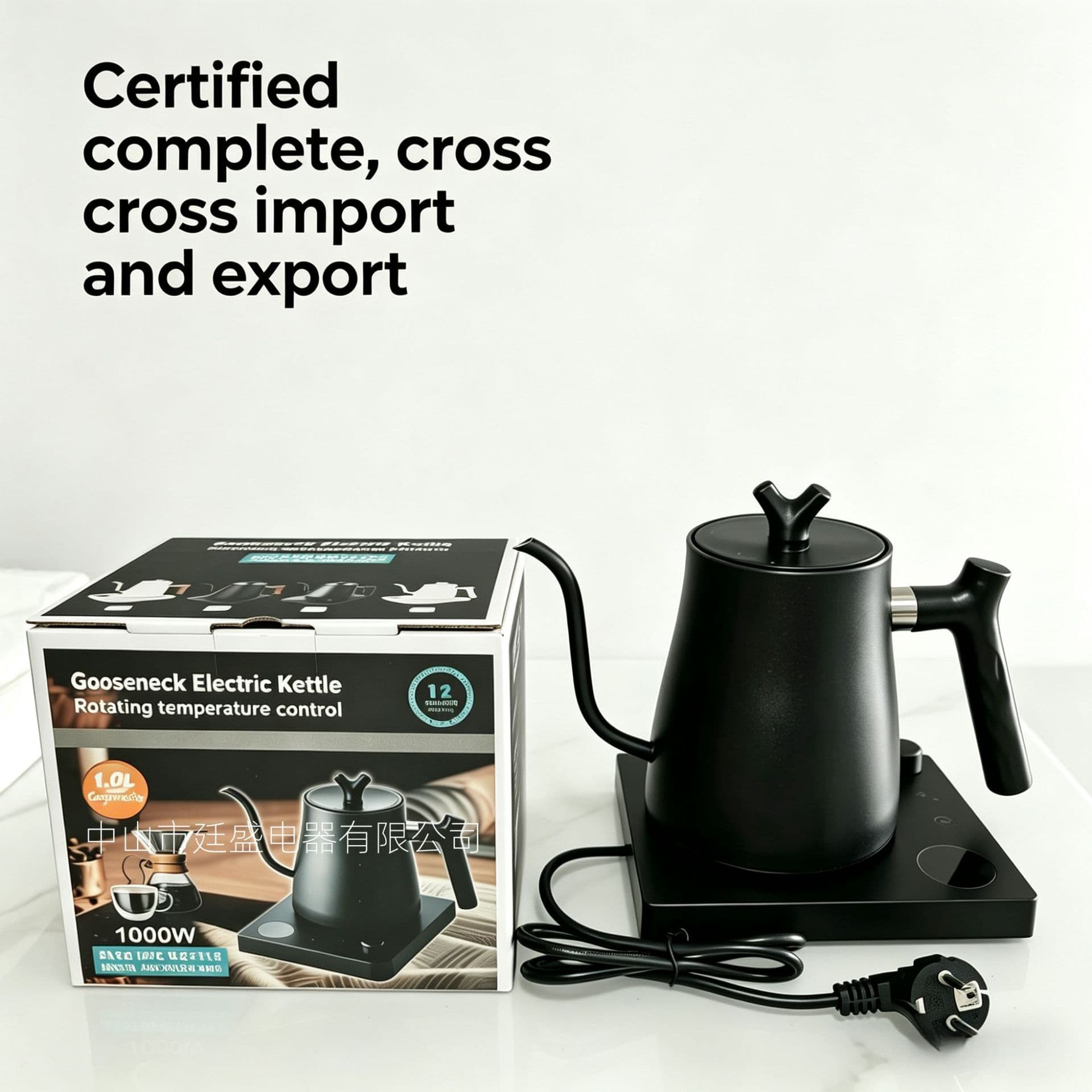 Cross-border 304 Stainless Steel Gooseneck Pour-Over Kettle with Temperature Control, Long Spout Smart Constant Temperature Electric Kettle for Coffee and Tea