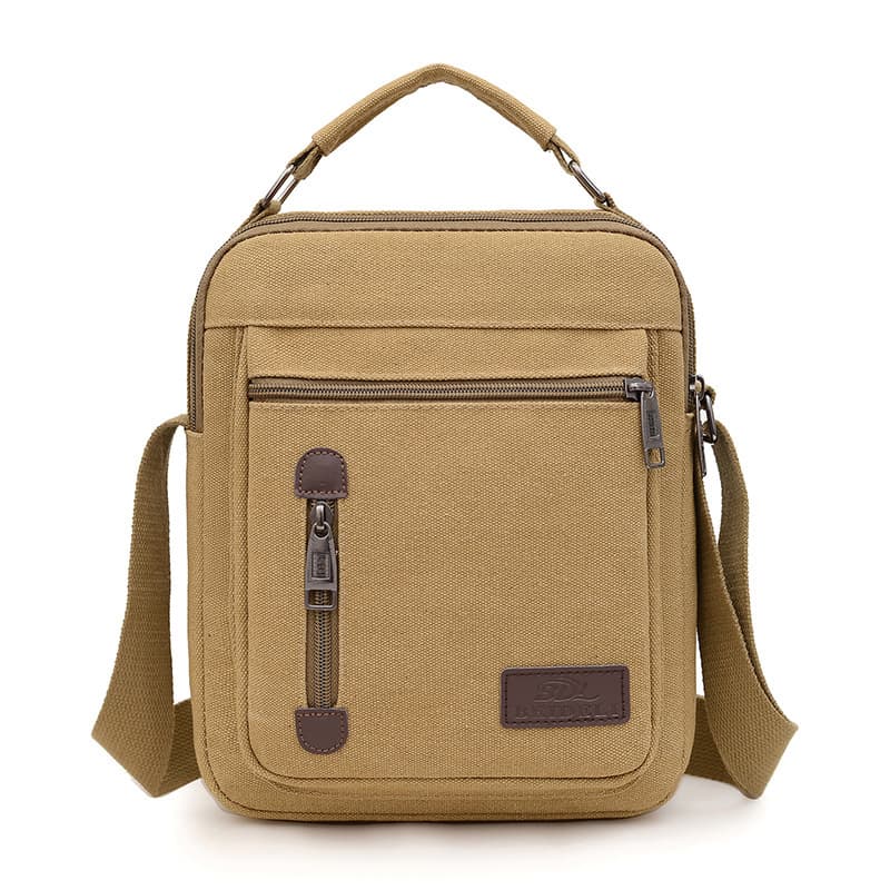 Cross-border men's bag casual shoulder bag men's lightweight simple multi-layer men's handbag retro outdoor travel crossbody bag