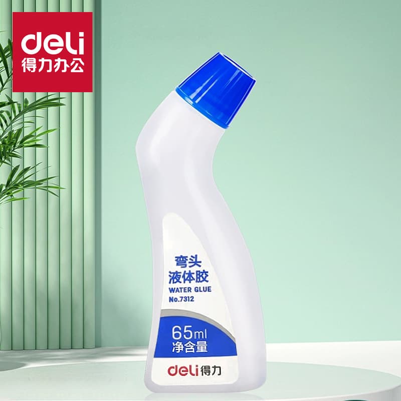 Deli 7312 Bent Tip Liquid Glue Sponge Tip Office Supplies 65ml Student Craft Liquid Glue Wholesale