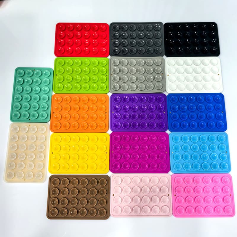 Cross-border New 24-Piece Silicone Suction Cup Thickened Square Phone Holder with Adhesive Backing Non-Slip Phone Suction Cup 10g