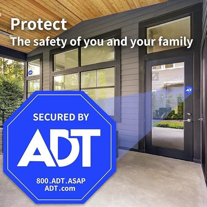2025 Cross-border Decorative ADT Safety Signs - Ultra-clear Printed Material Warning Stickers for Waterproof Window Applications