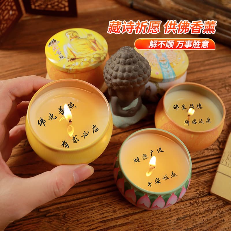 Tibetan character prayer incense candle wholesale, Buddha offering butter candle, temple Buddha offering candle for home use.