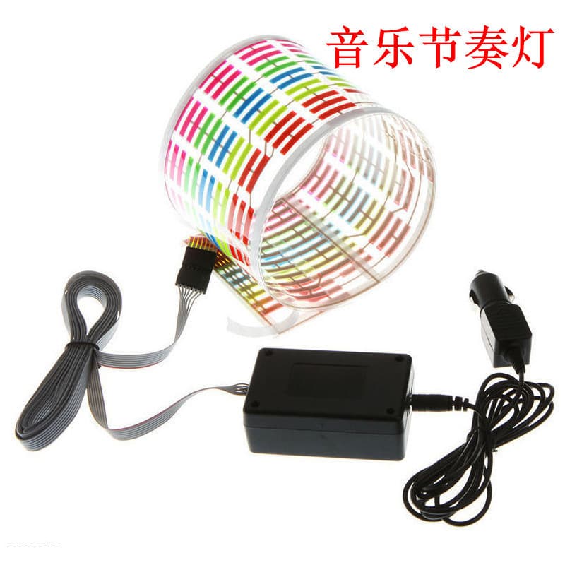 Car LED Music Rhythm Light Audio Light Sound Activated Light Dancing with Music Car Glass Decoration Light