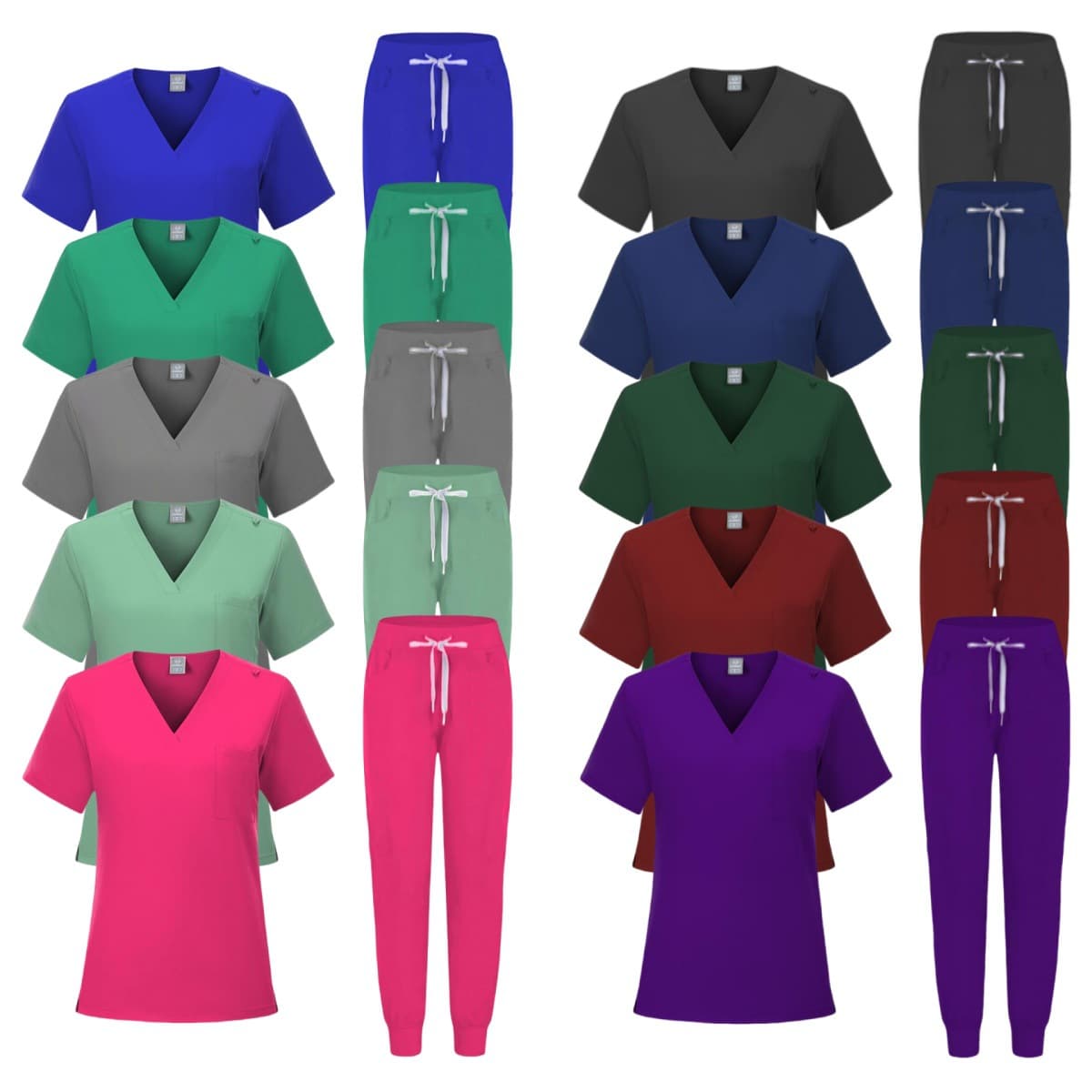 Slim Fit Medical Scrub Set for Women, Nursing Hospital Surgical Gown, Dental Clinic Beauty Salon Workwear