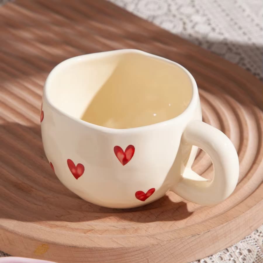 Hand-painted cute ceramic coffee cup, premium afternoon tea cup, water cup, creative girly cup for home use