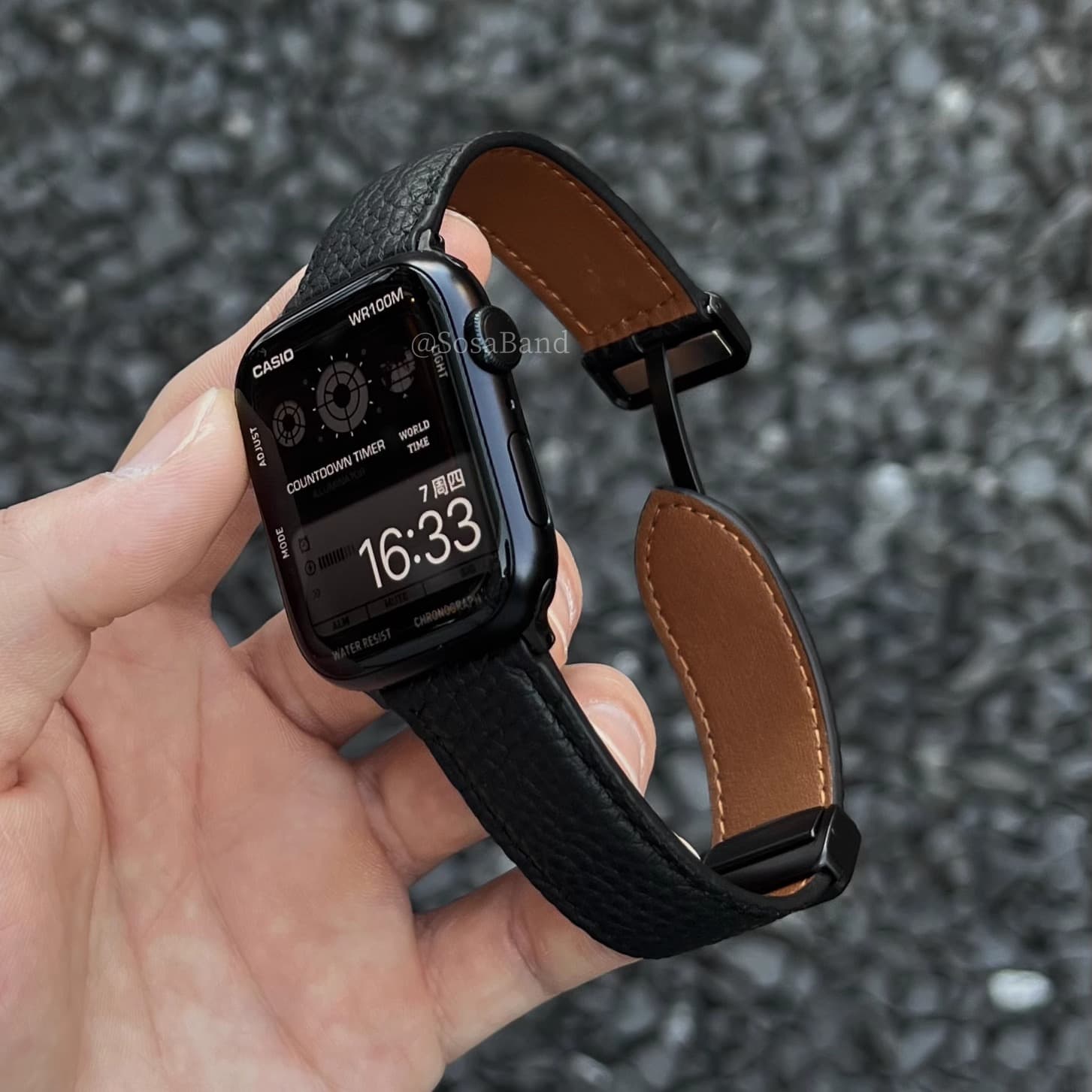 Compatible with Xiaomi 9/8 Pro, Apple Watch S11, iWatch 10/9, Redmi 5, grain leather magnetic strap