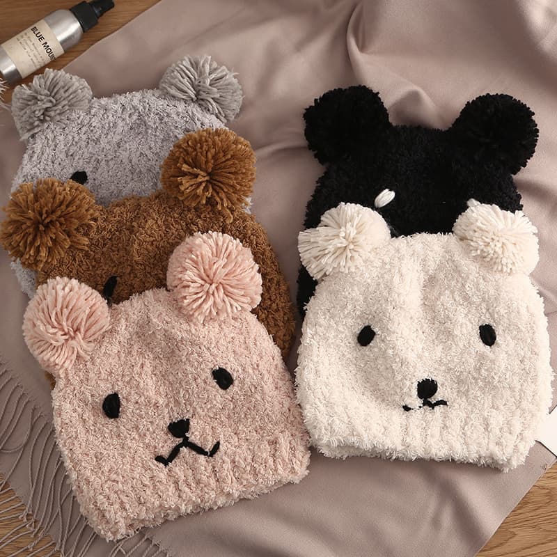 Cute Bear Maternity Hat for Postpartum Autumn/Winter, Versatile Thickened Windproof Pregnant Women Cap, Plush Hat