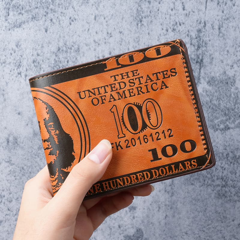 Cross-border men's wallet short European and American trendy brand personalized dollar bag wallet 20% off multi-card slot wallet factory direct sale