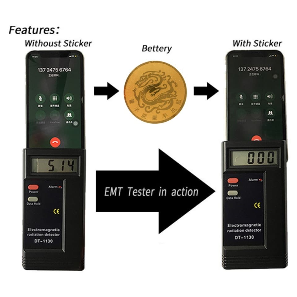 Foreign Trade Export 24K Metal Dragon Pattern Computer Anti-Radiation Energy Phone Sticker Graphene Children's Anti-Radiation Patch