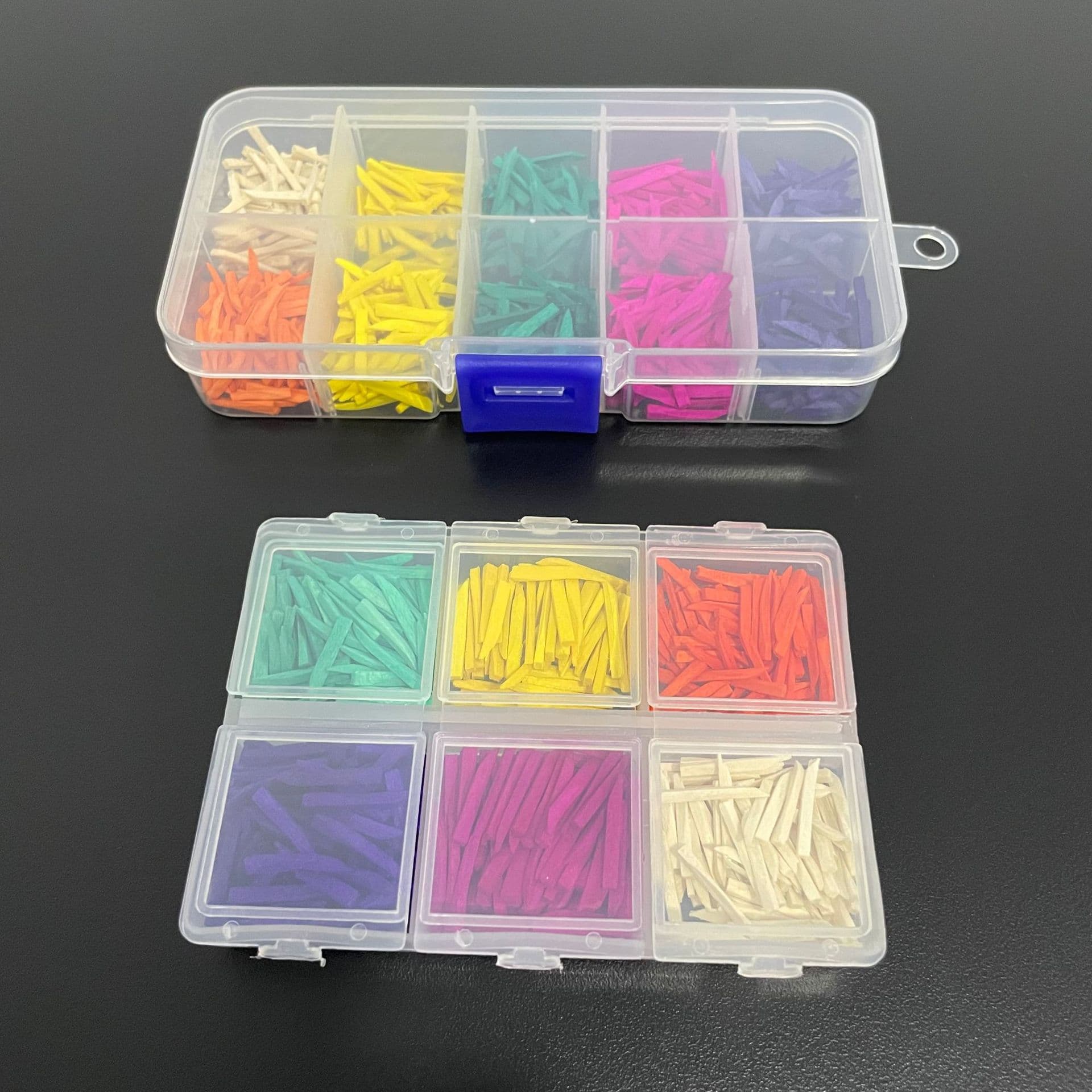 Cross-border Plastic Box Colored Wooden Wedge Set Wholesale Interdental Wooden Wedge Set