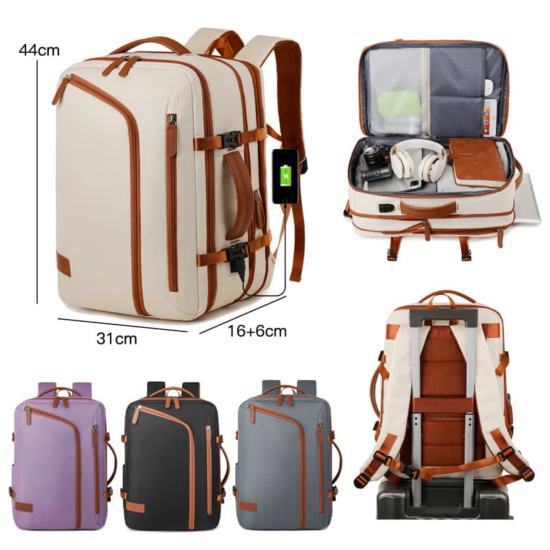 Cross-border Large Capacity Expandable USB Port Laptop Bag Casual Fashion Versatile Backpack Travel Student Schoolbag