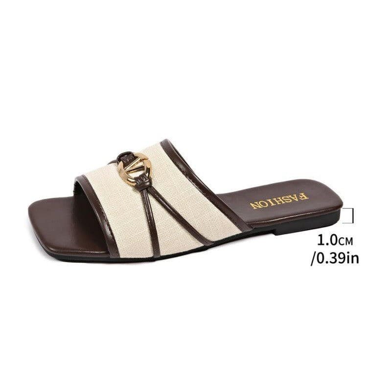 Southeast Asia Cross-border Summer New Flat Sandals Women Casual Versatile Vacation Open Toe Outdoor Peep Toe Beach Slides