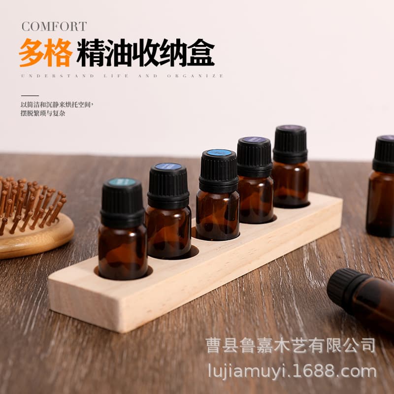 Wooden Essential Oil Storage Rack Wood Display Stand Single-Tier doTERRA Refill Bottle Nail Polish Organizer