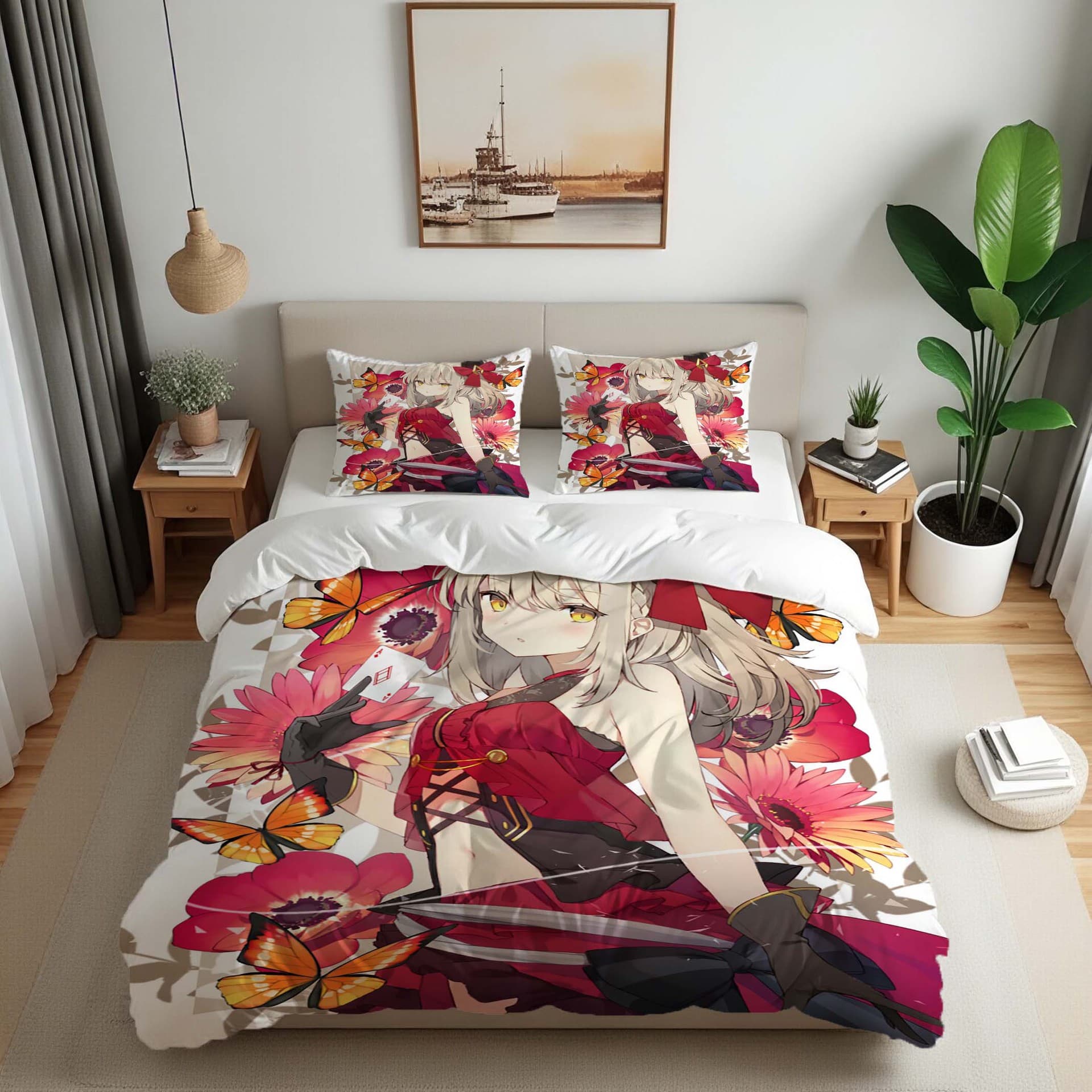 [Processing Customized] Cartoon Series 3D Digital Printing Three-Piece Bedding Set Export Bedding Set Ready-Made