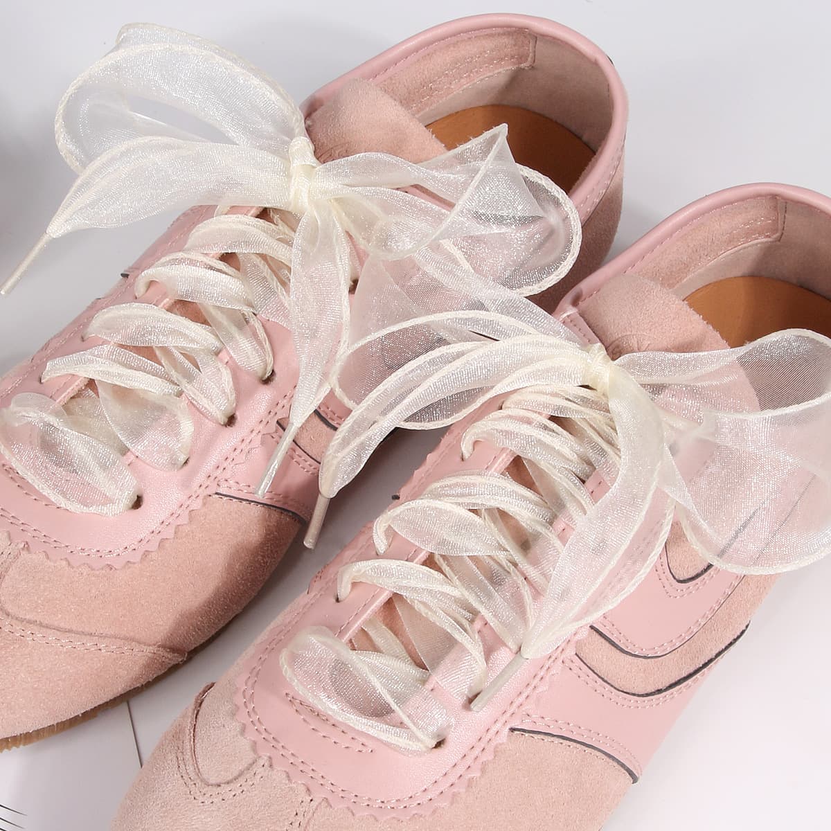 3.5CM Organza Shoelaces Compatible with German Training Shoes Lace Accessories DIY Ballet Wave Silk Organza Shoelaces