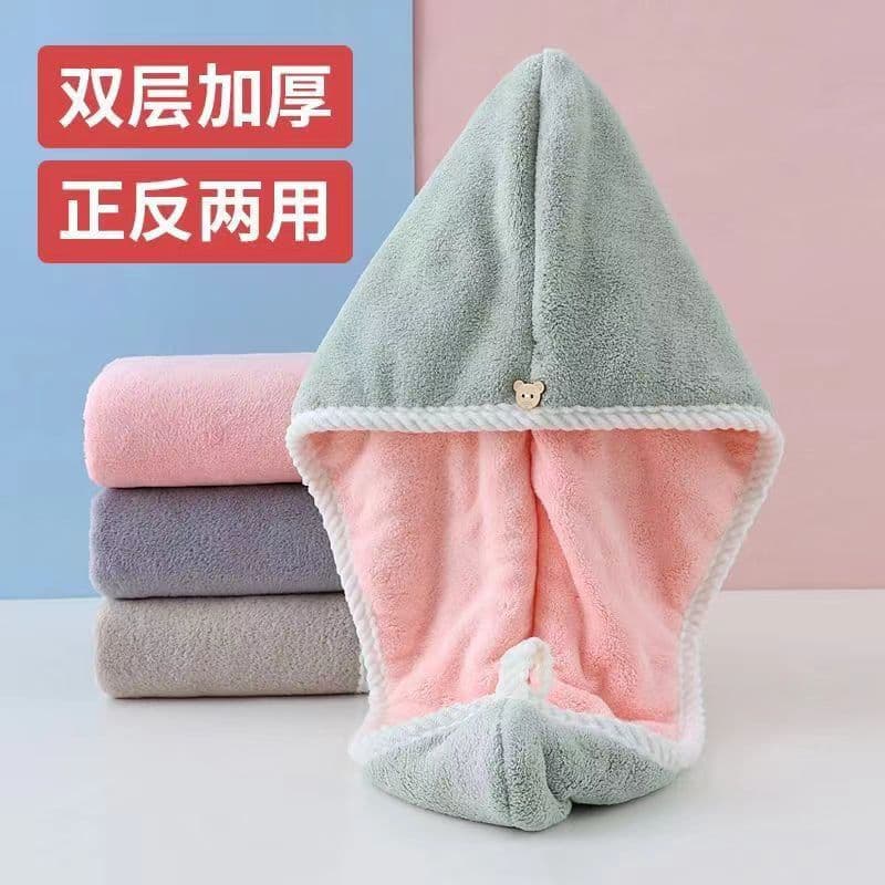 Dry Hair Cap Super Absorbent Quick-drying New Style Blowing-free Thickened Hair Towel Cute Shampoo Head Wipe Towel Shower Cap