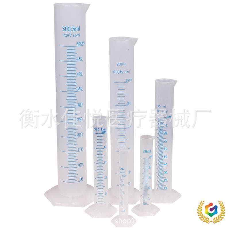 ✅ Chemical Instrument 10ml 25 50 100 Milliliter Plastic Graduated Cylinder, Measuring Cup Set, Blue Line Cylinder Set