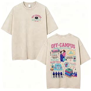 Vintage Washed Campus TV Series T-Shirt Hockey Romance Club T-Shirt Men's Women's Clothing Casual Cotton Short Sleeve
