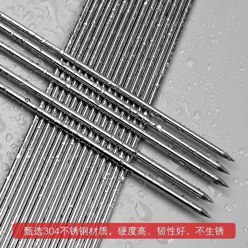Factory Direct Food-Grade 304 Stainless Steel Polished Round Skewers, 304 Stainless Steel BBQ Round Skewers