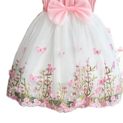 2026 Summer New Style Bow Dress, Sweet and Heavy Embroidery Princess Dress, Little Girl's Floral Tutu Skirt