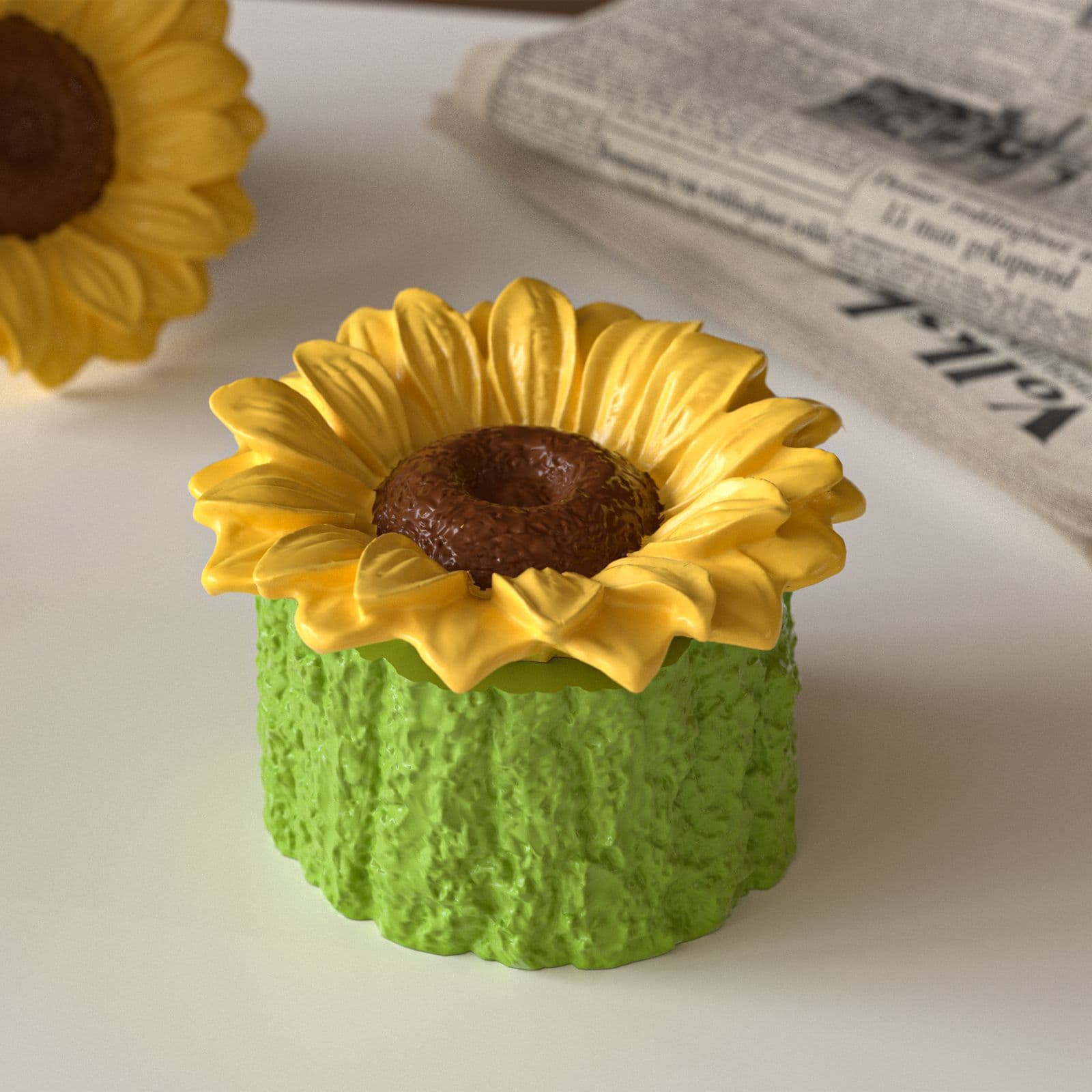 Barbara Aromatherapy Gypsum Tree Stump Flower Pot Storage Jar Silicone Mold Sunflower Sunflower Candle Cup Mold