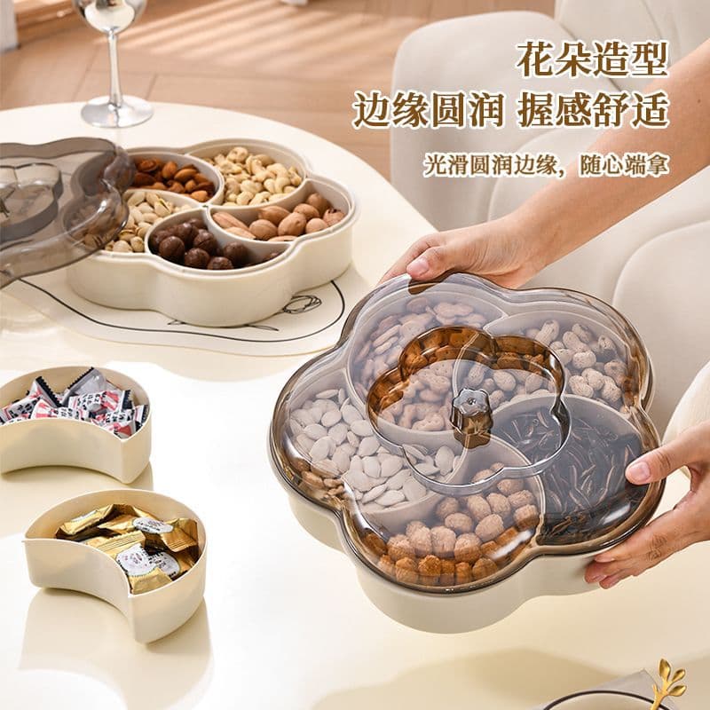 Divided Candy Box Living Room Dried Fruit Box New Year Coffee Table Fruit Plate Household Nut Retail Sealed Storage Box