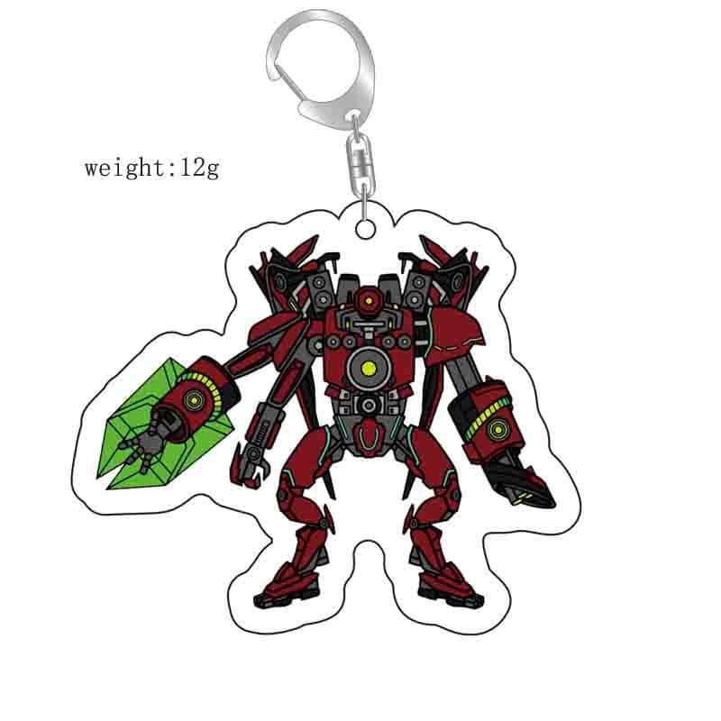 New Cross-Border Mecha Warrior Toilet Man Keychain Surveillance Man TV Man Clock Man Creative Pendant