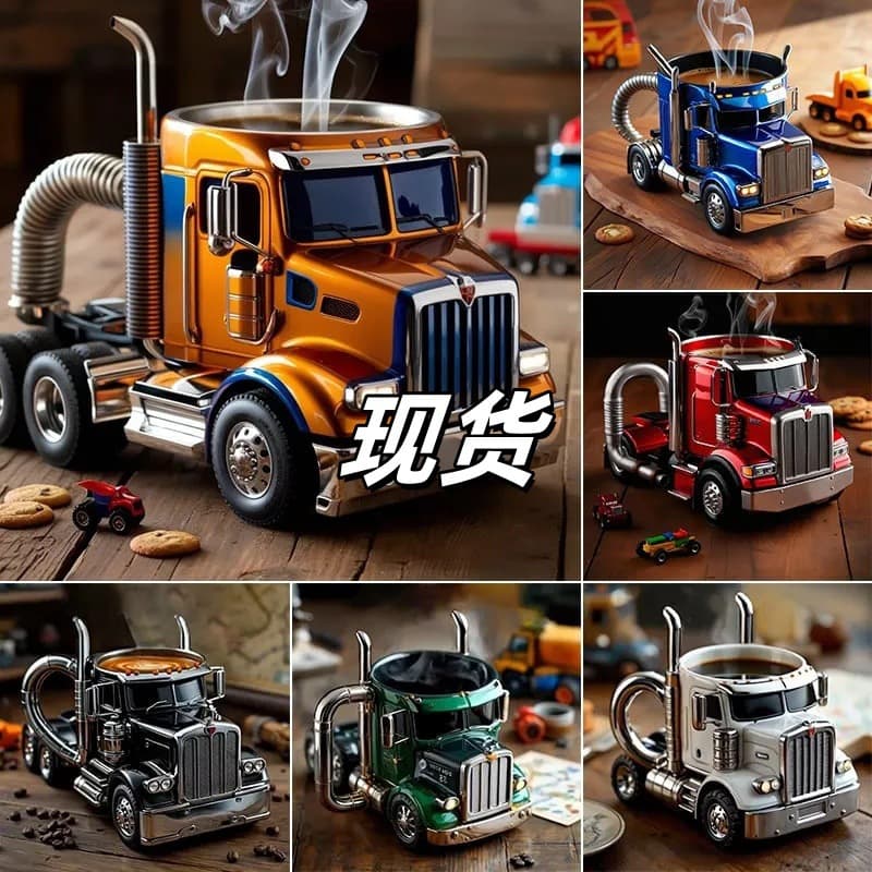 Amazon Bestseller Simulated Truck Coffee Cup, Resin Craft with Food-Grade 304 Inner Liner, Home Decoration in Stock