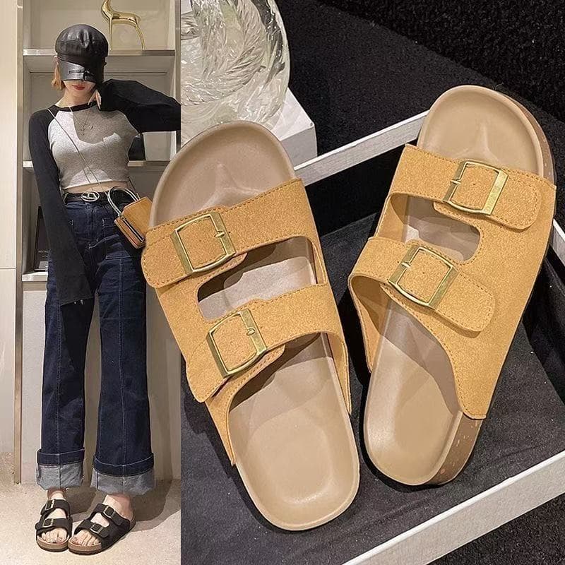 Birkenstock Shoes for Women Summer 2025 New Thick-Soled Birkenstock Sandals for Outer Wear Lazy Slippers Soft-Soled Beach Slippers