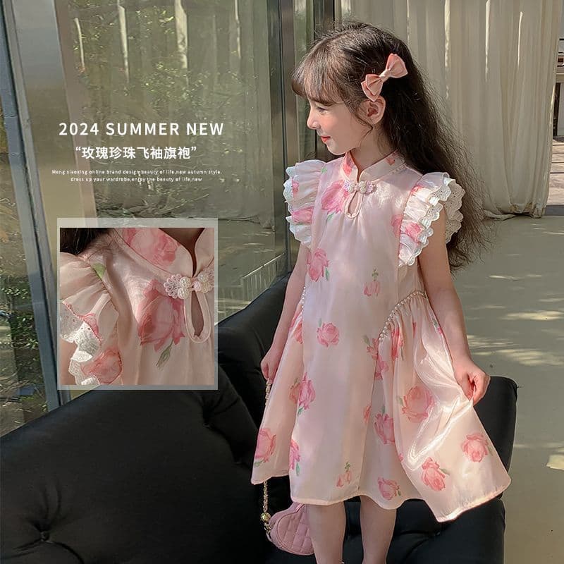 Baby Girl Chinese Style Dress Summer 2025 New Super Fairy Princess Dress Girl Cheongsam Dress New Chinese Style Dress