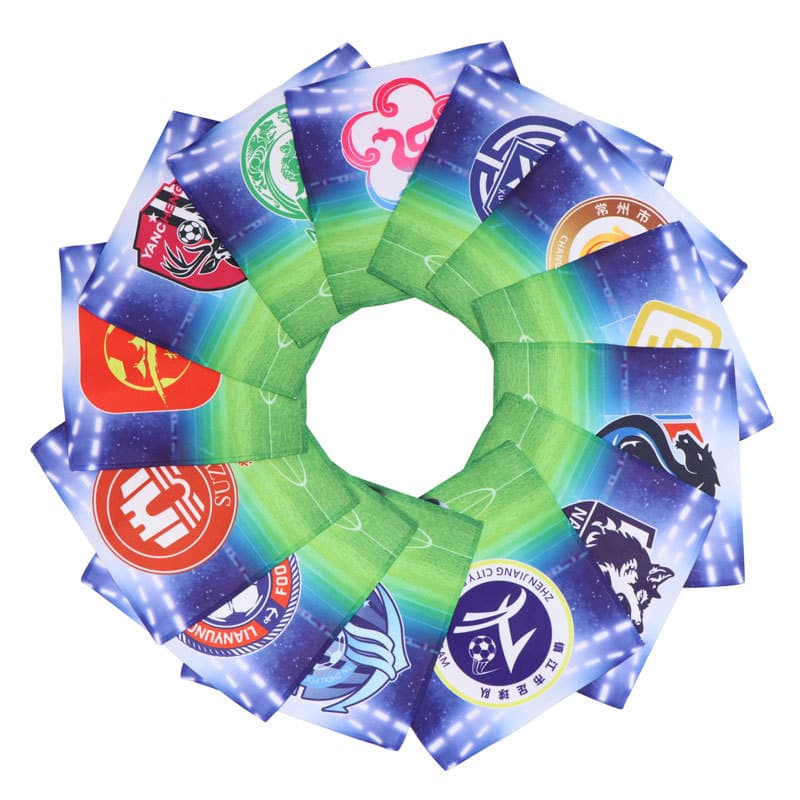 Manufacturer custom Scottish Premier League emblem logo handkerchief football event fan polyester printed commemorative small towel