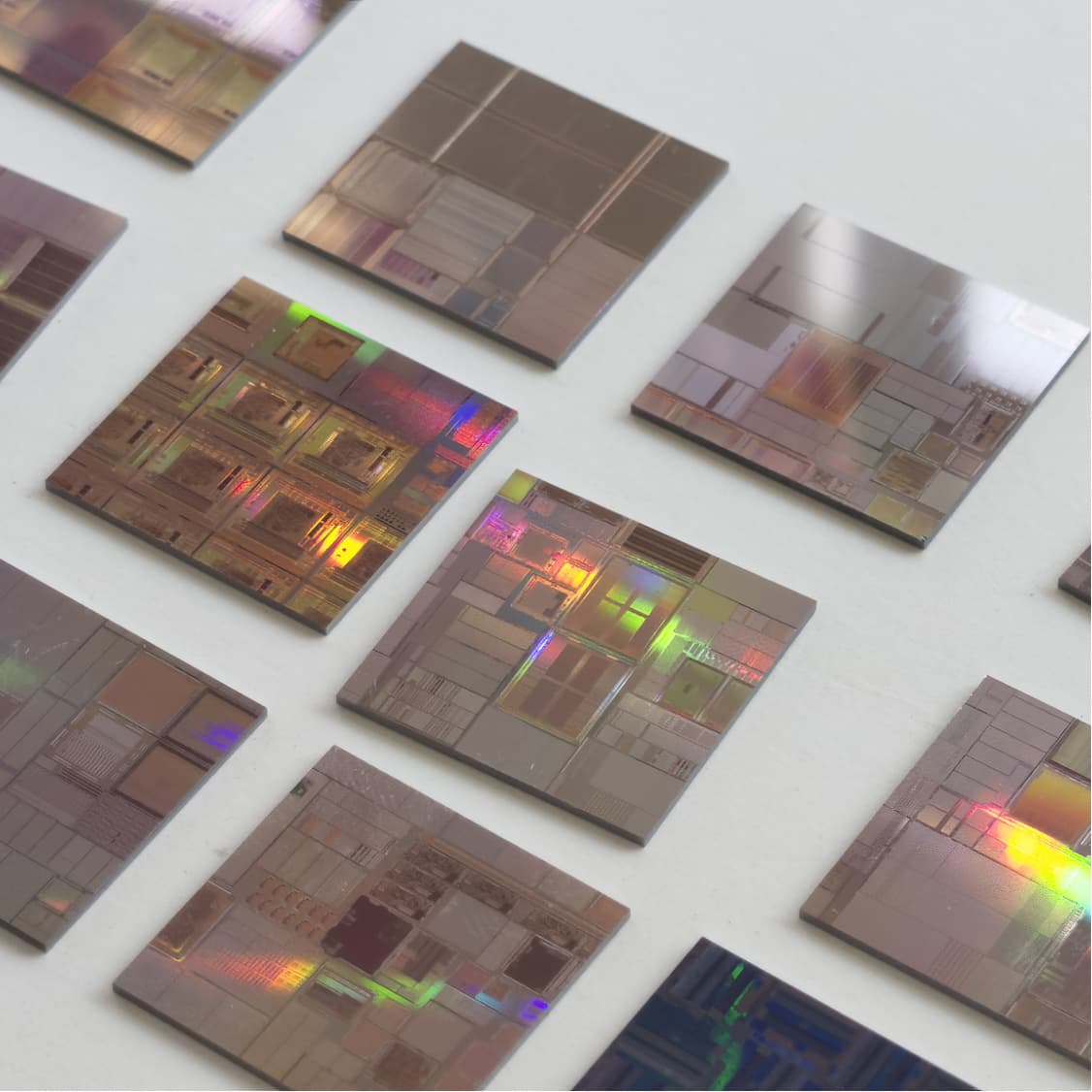 Silicon wafer Silicon wafer Storage chip CPU chip IoT chip Bare chip Photolithography