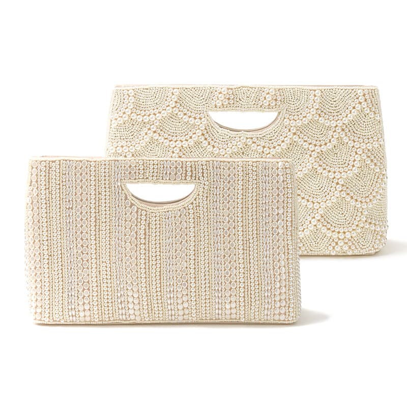 Cross-border Vintage Pearl Handbag Heavy Handmade Bead Embroidery High-end Banquet Bag Beaded Evening Dress Bag Shoulder Bag