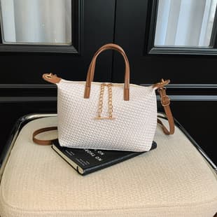 Korean-style large-capacity straw bag 2026 summer new trendy woven bag stylish vacation fashion small tote square bag