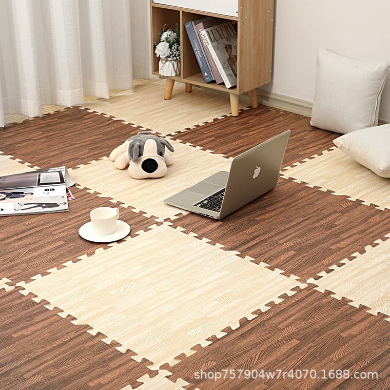 Wood Grain Foam Floor Mat Puzzle Mat for Crawling, Floor Padding, Bedroom Mat, Home Use Puzzle Mat